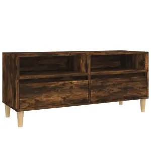 Berkfield TV Cabinet Smoked Oak 100x34.5x44.5 cm Engineered Wood