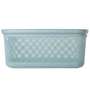 Keeeper Laundry Basket with Side Handles & Air-Permeable Nordic Blue