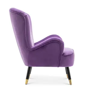 Velvet Purple Mia Accent Chair