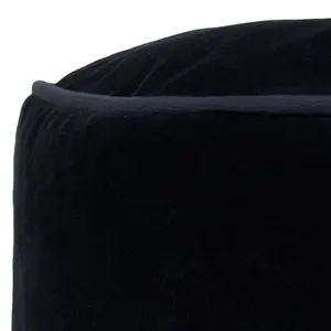 icon Gavrilovic Large Velvet Pouffe Ottoman Dark Blue