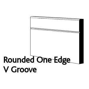 PACK OF 20 (Total 20 Units) - 18mm x 119mm White Primed MDF Rounded One Edge V Groove Skirting Board - 4400mm Length