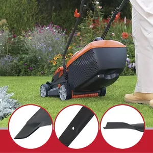 SPARES2GO Metal Blade compatible with Flymo Chevron 32 32V 32VC Lawnmower (32cm, Type FLY046)