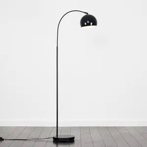 Derosier 152cm Arched Floor Lamp Black / Black