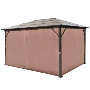 Berkfield Gazebo with Curtain Brown Aluminium 400 x 300 cm