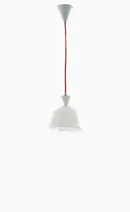 Luminosa Sugar Glass Ceiling Dome Pendant, Opal, Red, E27