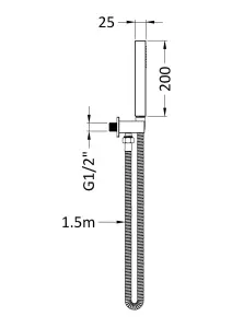 Square Outlet Elbow, Parking Bracket & Shower Handset - Chrome