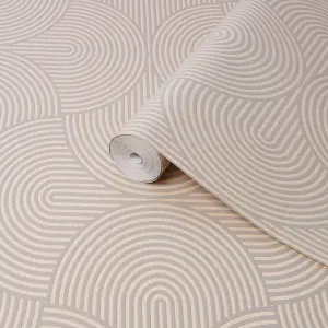 Superfresco Easy Beige Metallic effect Geometric Smooth Wallpaper Sample