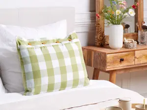 Throw Cushion TAMNINE 40 x 60 cm Checked Light Green