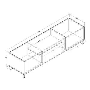 ELV9 Dark Oak TV Cabinet Engineered Wood