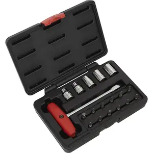 18 Piece Socket & JIS Bit Set - Compact Motorcycle Bit Set - Storage Case