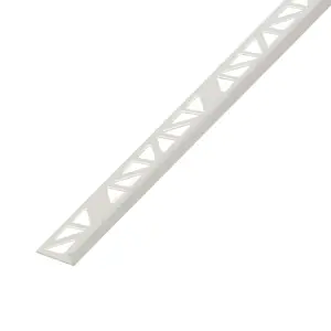 Diall White 8mm Straight PVC External edge tile trim