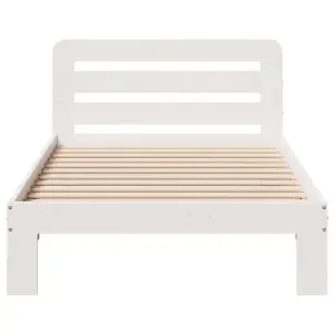 Berkfield Bed Frame without Mattress White 100x200 cm Solid Wood Pine