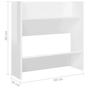 Wall Shoe Cabinets 4 pcs High Gloss White 60x18x60 cm Engineered Wood