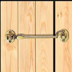 Silent Cabin Hook & Eye Brass Gate Hook and Eye 75mm