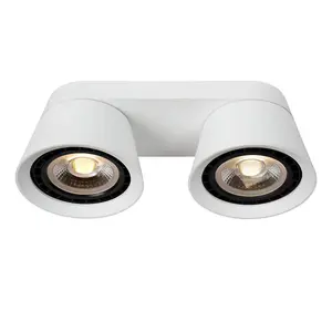 Lucide Trigono Modern Twin Ceiling Spotlight - 2xES111 - White