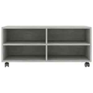 Berkfield TV Cabinet with Castors Concrete Grey 90x35x35 cm Engineered Wood