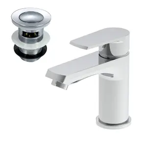 Nes Home Modern Chrome Basin Mono Mixer Tap with Waste