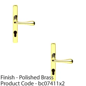 2 PACK - Brass Multi-Point Locking Security Door Handle - 92mm Centres External Lever