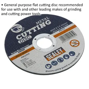 Heavy Duty 115mm Flat Metal Cutting Disc with 22mm Bore for Angle Grinders