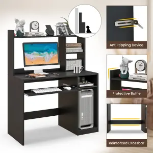 Costway Computer Desk Home Office Study Writing Desk with Charging Station