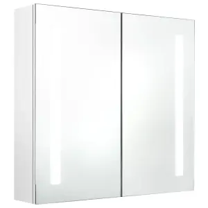 Berkfield LED Bathroom Mirror Cabinet Shining White 62x14x60 cm