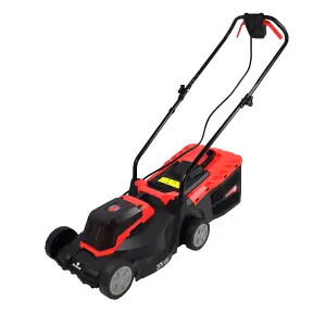 RocwooD Cordless Electric Lawnmower 33cm 20V 2 x 2.0AH Batteries & 1 x Charger