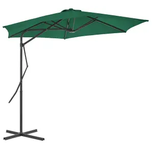 Berkfield Outdoor Parasol with Steel Pole 300 cm Green