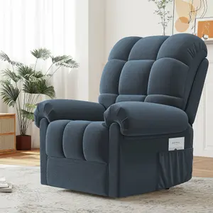 Power Recliner Chair, Electric Adjustable Teddy Fleece Sofa with USB Port