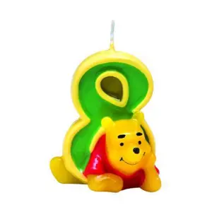 Winnie the Pooh 8th Birthday Candle Yellow/Green/Red (One Size)