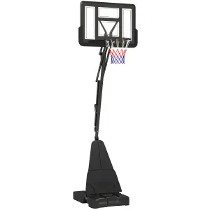 SPORTNOW 2.45-3.05m Portable Basketball Hoop and Stand with Wheels, Black