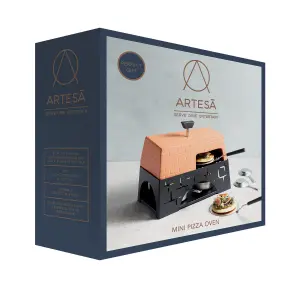 Artesa Mini Tabletop Pizza Oven, Adjustable Burners with Heat resistant Mat