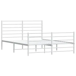 Berkfield Metal Bed Frame with Headboard and Footboard White 160x200 cm