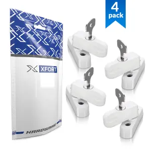 XFORT 4 Pack Door Jammer and Window Locks for uPVC Doors and Windows