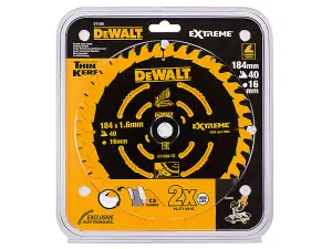 DEWALT DT1668-QZ Cordless Mitre Saw Blade For DCS365 184 x 16mm x 40T DEWDT1668QZ