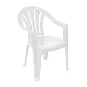 simpa Solana White Plastic Garden Chairs - Set of 4