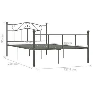 Berkfield Bed Frame Grey Metal 120x200 cm