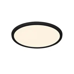 Nordlux Oja 29 Indoor Ultra-Slim Bathroom Ceiling Light in Black (Height) 2.3cm