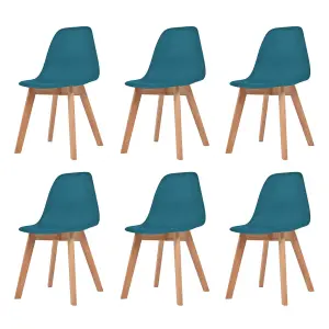 Berkfield Dining Chairs 6 pcs Turquoise Plastic