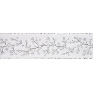 Premier Decorations Limited Mistletoe Silver Wrapping ribbon