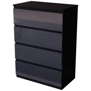 Vida Designs Glinton 4 Drawer Chest (100% FSC), Black