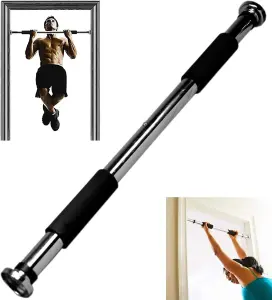 Adjustable Pull Up Bar for Doorway - Gym Workout Equipment with Chrome Finish for Strength Training