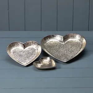 The Satchville Gift Company Silver Heart Shape Plate