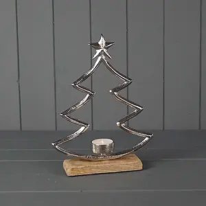 The Satchville Gift Company Metal Tree Tealight Holder