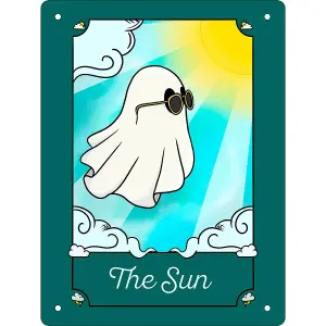 Grindstore Galaxy Ghouls Tarot Tin Sun Plaque Bottle Green/Blue/White (One Size)