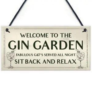 Gin Garden Welcome Sign Home Bar Garden Sign Bar Decor Gift Gin Gift Family Gift