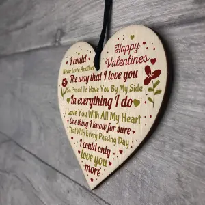 Red Ocean Valentines Day Wooden Heart Gifts Keepsake For Boyfriend Girlfriend Husband Wife Gifts For Him Her