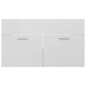 Saona 800mm Single Bathroom Vanity with Integrated Ceramic Basin Gloss White