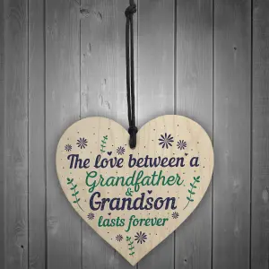 Red Ocean Grandfather Gift Ideas Wooden Heart Grandpa Grandad Birthday Christmas Gifts From Grandson Grandparent Plaque