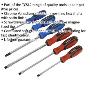 6 PACK Hammer Through Screwdriver Set - Hardened Steel Hammer Strike Slotted