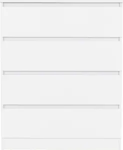 Malvern 4 Drawer Chest White Recessed Handles